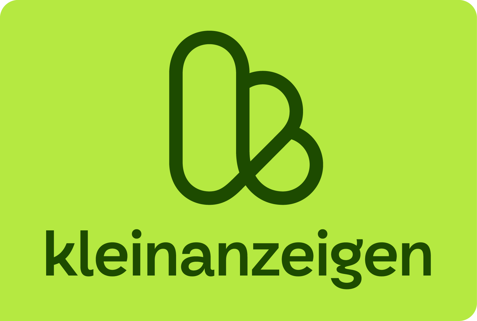 Kleinanzeigen Logo: Vertikal, hellgrün. Immobilien finden leicht gemacht!